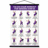 Tai Chi Chair Workout Chart, Chair Tai Chi for Seniors Poster, 16 x 24 Inch | Seated Tai Chi for Beginners: 16 Illustrated Chair Exercises for Balance, Flexibility and Mobility, Easy to Roll Up and Store