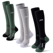 musesox Compression Socks for Women and Men,15-20 mmHg Support(3 Pairs) | Knee High,Graduated Compression,L/R Foot Labels,Breathable Fabric,Best for Flying/Nurses/Travel/Cycling/Pregnancy/Daily Wear