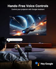 NexiGo PJ40 Pro Google TV Projector, Native 1080p, 4K Support, AI Image Enhancement, 800 ANSI Lumens, Smart Projector with Auto Keystone, 20 W Speakers, Backlit Remote, Wi-Fi & Bluetooth