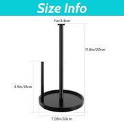 Paper Towel Holder Countertop, Standing Paper Roll Holder with Anti Slip Weighted Base, Stainless Steel Freestanding Paper Towel Holder for Kitchen, Black