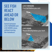 Lowrance Eagle Eye 9 Live Sonar Fish Finder with Preloaded C-MAP Charts | 9-inch IPS display, Live Forward, Live Down, CHIRP, FishReveal, included transducer