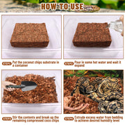 Riare 10LB Coconut Husk Chip for Reptiles, 72 Quart Coconut Fiber Substrate | Coco Chips Substrate Coconut Husk Bedding for Snakes, Tortoises, Ball Python, Bearded Dragon, Geckos, Lizards, Frogs