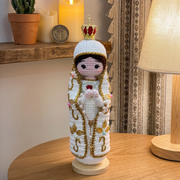 🔥 LIMITED TIME OFFER - Catholic Figurines Crochet Collection – Handmade 9 Inch Wooden Base