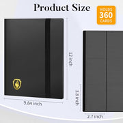 Heavy Duty Card Binder, Fabmaker 9 Pocket Trading Card Binder for 360 Cards | Sleek Side-Loading Card Album, Sturdy Card Collection Folder for Game Cards, Sport Cards, Black