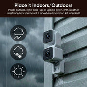 WYZE Duo Cam Pan Indoor/Outdoor IP65 2K 360° Pan/Tilt Smart Home Security Camera with Color Night Vision, Compatible with Alexa & Google Assistant, White