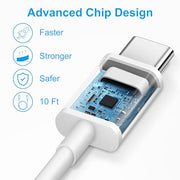 iPhone 18 17 16 15 Charger Fast Charging 10FT - 20W USB C Charger Block | Type C Charger Fast Charging with 10FT Extra Long USB C to C Cable for iPhone 18 17 16 15 Pro Max, Duo, iPad (White)