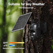 SEHMUA 4G LTE Cellular Solar Security Camera Wireless Outdoor, No Wi-Fi Solar Powered Camera, 360° Live View, 2K Color Night Vision, PIR Motion Sensor, Two-Way Talk, Built-in SIM Card