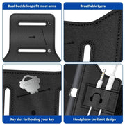 VUP Running Armband 360°Rotatable for iPhone 17/16/15/14/13/Pro Max/Pro/Mini/12/11/SE/Xs/XR/X/8/7/Plus, Fits All 4-6.7 Inch Smartphones, with Key Holder Phone Armband for Running Hiking Biking (Black)