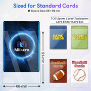 Mlikero 600 Count Card Sleeves, Clear Soft Trading Card Sleeves, Polypropylene (PP), Fit for MTG, TCG, Baseball, Football, Game Cards