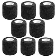 Self Adhesive Bandage Wrap,2" Black Cohesive Bandages Vet Wrap Sports Tape | 8 Pack Elastic Breathable Athletic Wrap Bulk for First Aid Supplies, Wrist Sprains Protection