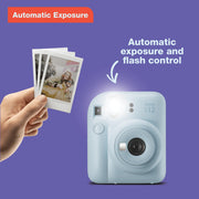 Fujifilm Instax Mini 12 Instant Film Camera - Pastel Blue | Instax Mini 12 with automatic exposure and selfie mirror for photography, scrapbooking and gifting