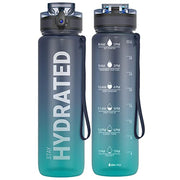 Sahara Sailor Water Bottle 32oz, Tritan Sports Bottle with Time Marker | Bpa Free, Leakproof Wide Mouth With Fast Flow Lid And Cleaning Brush, For Gym School Office Travel, 1 Count