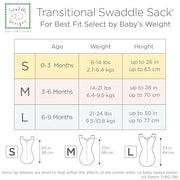 SwaddleDesigns Transitional Swaddle Sack, Cotton, Heathered Jadeite, 0-3mo | Arms Up Half-length Sleeve Partially Suppress Moro reflex, Most Gradual Transition Swaddle for Newborn, Safe for Rolling Baby