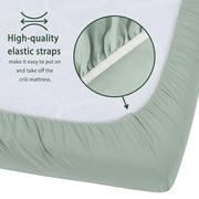 GUNTAIL Baby Crib Sheets for Boys Girls, 2 Pack Fitted Crib Sheet for Standard Crib and Toddler Mattress, Soft Microfiber Baby Sheet 52x28x8in (Brown & Green)