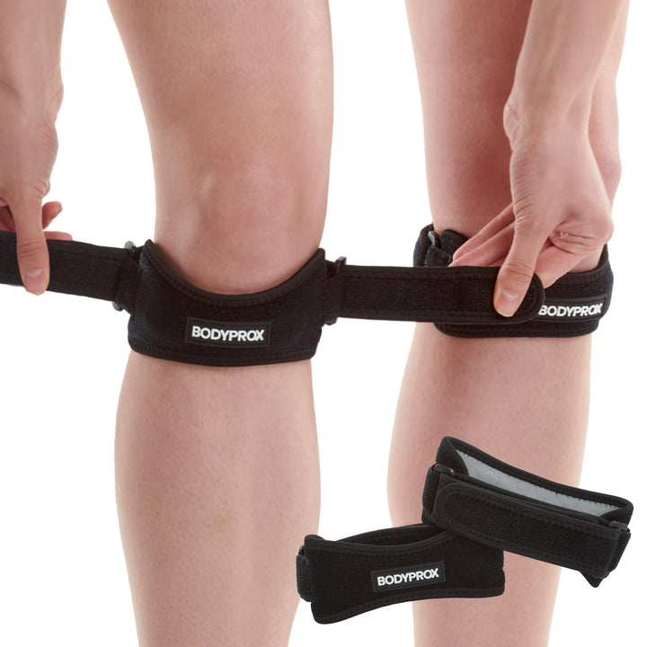 Bodyprox Patella Tendon Knee Strap 2 Pack, Knee Pain Relief Support Brace | Hiking, Soccer, Basketball, Running, Jumpers Knee, Tennis, Tendonitis, Volleyball & Squats