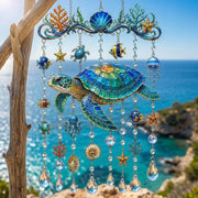 🐬🐢Ocean-Themed Crystal Wind Chime – 🌊Bring the Ocean Glow to Your Garden