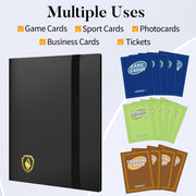 Heavy Duty Card Binder, Fabmaker 9 Pocket Trading Card Binder for 360 Cards | Sleek Side-Loading Card Album, Sturdy Card Collection Folder for Game Cards, Sport Cards, Black