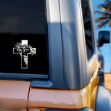 [6IN] Jesus Face & Cross Decal – Waterproof Christian Sticker for Car, Laptop, Water Bottle & More