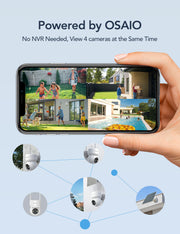 GNCC Solar Security Cameras Wireless Outdoor 2.4G WiFi, SD/Cloud Storage | Solar & Battery 360° Security Cameras, Color Night Vision, PIR Motion Detection, Spotlight & Siren Alarm, IP65 Waterproof