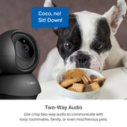 Tapo 2K Pan Tilt Security Camera for Baby Monitor, Dog Camera,C211(2-Pack) | Motion Detection, 2-Way Audio Siren, Night Vision, Cloud &SD Card Storage, Works with Alexa & Google Home, Black