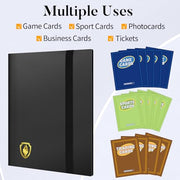 Heavy Duty Card Binder, Fabmaker 9 Pocket Trading Card Binder for 360 Cards | Sleek Side-Loading Card Album, Sturdy Card Collection Folder for Game Cards, Sport Cards, Black