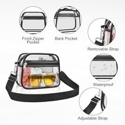 USPECLARE Clear Bag for Stadium Events Clear Sports Fan Handbags Purses | Unisex 0.4 mm Thickened Waterproof PVC,Approved for Concerts,Game Days,Outdoor Events