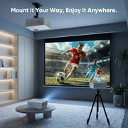 NISOO Mini Projector with WiFi and Bluetooth, 1080P Outdoor Movie Projector | 2-way Bluetooth Speaker, WiFi6, 1080P home theater, Compatible with Phone/PC/TV Stick/Roku/PS/DVD/HDMI/USB, Timer shutdown