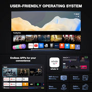 【Officially-Licensed APP & Native 1080P】Thinnest 1.81" Smart Mini Projector with WiFi and Bluetooth, Auto Focus & Keystone Portable Outdoor Projector, VOPLLS 250 ANSI 4K Home Movie Projector