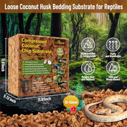 Riare 10LB Coconut Husk Chip for Reptiles, 72 Quart Coconut Fiber Substrate | Coco Chips Substrate Coconut Husk Bedding for Snakes, Tortoises, Ball Python, Bearded Dragon, Geckos, Lizards, Frogs