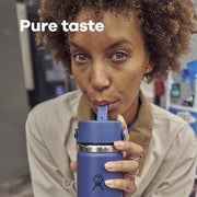 Hydro Flask Water Bottle - Insulated Stainless Steel - Wide Straw Lid, Non Spill, Leakproof in 24 Oz Harbor Blue