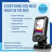 Lowrance Eagle Fish Finder, 4-to-9-inch, Sonar and C-MAP Options | 4, 5, 7 or 9-inch IPS display, Bullet, SplitShot HD or TripleShot HD transducer, C-MAP charts, features vary by model