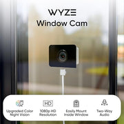 WYZE Window Camera, WiFi Indoor Security Cam, Anti-Glare Color Night Vision
