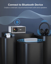 FUDONI Projector with WiFi & Bluetooth, Native 1080P Home Theater Projector