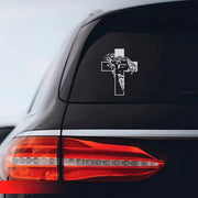 [6IN] Jesus Face & Cross Decal – Waterproof Christian Sticker for Car, Laptop, Water Bottle & More