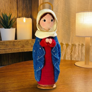 🔥 LIMITED TIME OFFER - Catholic Figurines Crochet Collection – Handmade 9 Inch Wooden Base