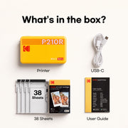 KODAK Mini 2 Retro 2x3 Portable Photo Printer, 4PASS, 38 Sheets, White | Bluetooth, iPhone & Android Smartphone Compatible, Smudge-Proof, Water-Resistant, Fade-Resistant