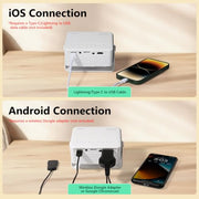 Yoton Y3 Mini Projector, Ultra-Compact 317g, 360° Stand, Auto Keystone | 50% zoom, 720P Native, 1080P Input Support, Portable Small Movie Projector Compatible with TV Stick/HDMI/USB/TF Card