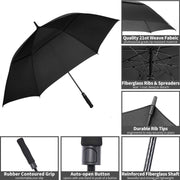 MRTLLOA Extra Large Golf Umbrella,54/62/68/72 Inch Automatic Open Umbrella | Double Canopy Vented Windproof, 210T Pongee Fabric Waterproof , Large Umbrellas for Rain Heavy Duty, Big Umbrella, Oversized