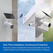 Tapo SolarCam C402 KIT 1080p Outdoor Wireless Security Camera | Battery Power with Solar, Person Detection, Subscription-Free Local Storage or Optional Cloud, Works with Alexa & Google Home