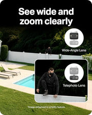 Tapo 2K Dual Lens Pan/Tilt Security Battery Camera w/Solar, C645D KIT | 165° Wide-Angle + 6mm Telephoto, Free Person/Vehicle Detection, 360° Pan, SD/Cloud Storage, Works w/Alexa & Google