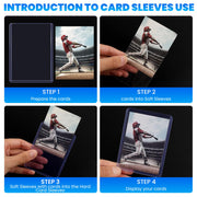 200 Card Sleeves Top Loaders for Cards, 3" x 4" Hard Plastic Toploaders | Baseball Card Protectors, Trading Card Holder for Trading Sports Football Game Cards (100 Toploaders + 100 Penny Sleeves)
