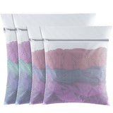 4 Pack Mesh Laundry Wash Bag, Mesh Laundry Bags With Zips (L+M, White) | Coarse Mesh, Protects Delicates from Tangling, Reusable and Durable, Washer & Dryer Safe, For Washing & Travel Storage