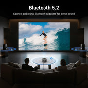 HAPPRUN 1500 ANSI Smart Outdoor Projector, Built-in Apps, 30W Dolby Audio | 4K Decoding,Auto Focus,10K+ Apps,Movie Projector with WiFi Bluetooth,Portable Indoor Proyector Compatible with Phone/TV Stick