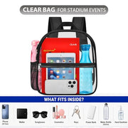 Clear Backpack for Stadium Events Sports Fan Backpack Stadium Bag 12x6x11 | Transparent Security Backpack,Heavy Duty PVC Small Clear Bag for Concerts, Sports,Work,School