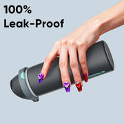 Insulated Water Bottle with Straw - Encool Stainless Steel Water Bottle with Push Button Lid, Leak-Proof & BPA-Free, Keeps Cold for 24 Hours for Sports, Travel, Gym (24 oz, Tuna Grey-Green)