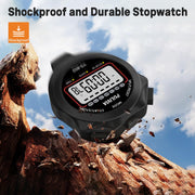 PULIVIA Stopwatch Timer, Digital Stop-Watch for Sports, Black | Multi-function Stopwatch with Single Split/Lap Timing, Button Beep Alarm Clock, Ideal for Coaches Kids PE-teacher
