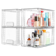 Vtopmart 4 Pack Large Stackable Storage Drawers, Clear