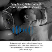 Tapo 2K Pan Tilt Security Camera for Baby Monitor, Dog Camera,C211(2-Pack) | Motion Detection, 2-Way Audio Siren, Night Vision, Cloud &SD Card Storage, Works with Alexa & Google Home, Black