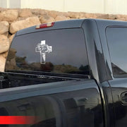 [6IN] Jesus Face & Cross Decal – Waterproof Christian Sticker for Car, Laptop, Water Bottle & More