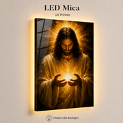 LED Jesus Light of Hope Canvas/Mica – Christian Wall Art with Hidden Backlight